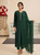 Elegant Bottle Green Crush Silk MEDIUM 38 3pc Kaftan CRK6