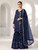 Navy Blue Angarkha Chikankari Wedding Gharara Set JC25NB