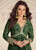 Bottle Green Chinon Silk Bandhani 2pc Gown 10217