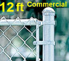 12ft tall Galvanized Commercial Fence Kit, Plain or Barb Wire Top . Includes:  Top Rail (1-5/8"), Mesh (2" x 9 gauge).    Line Post, End Post, Corner Post, Gate Post and Gates are extra, purchased separately below. Price is per ft.