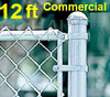 12ft tall Galvanized Commercial Fence Kit, Plain or Barb Wire Top . Includes:  Top Rail (1-5/8"), Mesh (2" x 9 gauge).  Price is per ft. Enter total feet Qty. Vertical Posts are purchased separately below