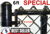 6 Ft tall Black & Green Coated, Standard or Commercial,  Fence Kit, 2"x 9 Ga. Mesh, 1-3/8" Top Rail  Hvy .065 Ga, all Hardware parts, put total feet in Qty, Price is $/ ft. Line, Corner, End, Gate Posts and gates not included.