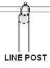 7 ft Line Post 1-5/8" with Hardware, (1 required every 10ft).