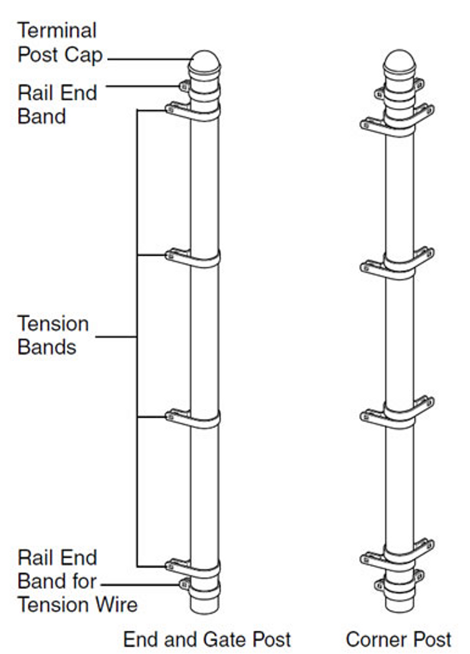 Gate Post 2-1/2" x 12 ft with Hardware.