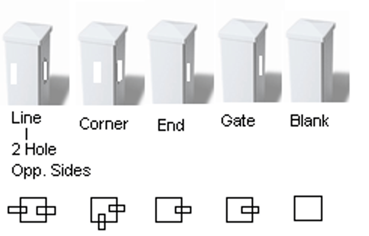 Vinyl Fence Posts - Privacy Styles