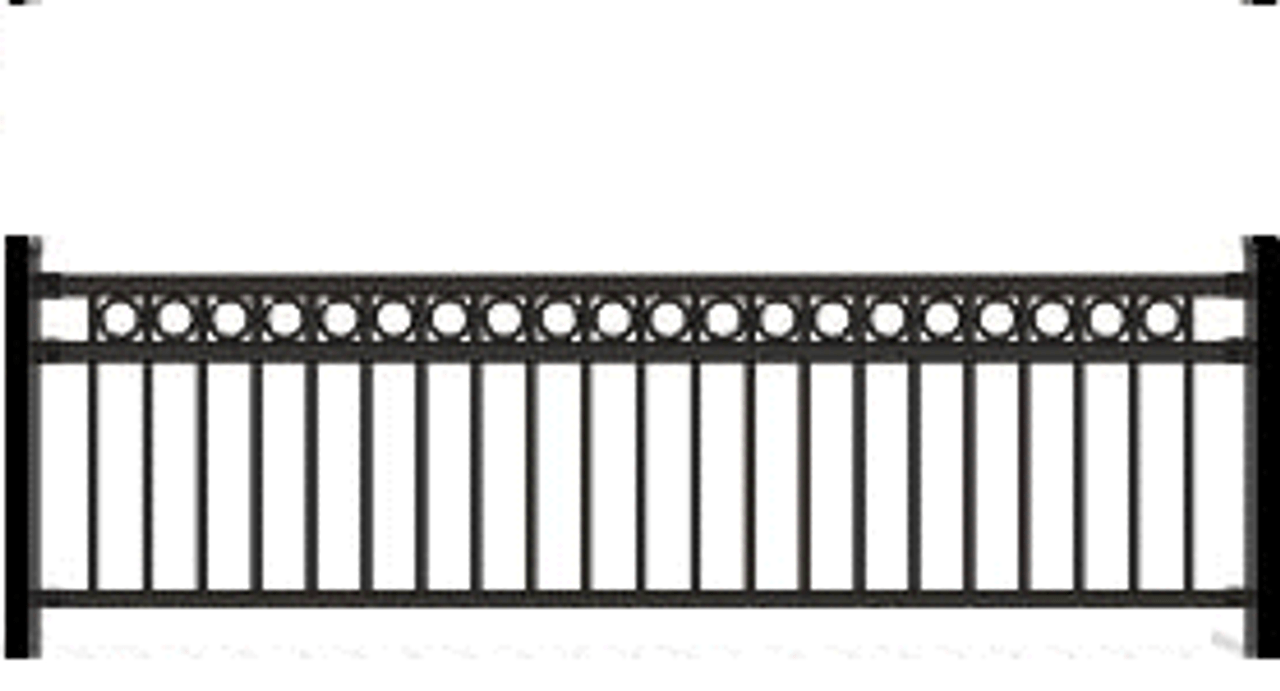 Wrought Iron Railing with Rings 3 ft high x 8 ft long unassembled kits,  Posts not included