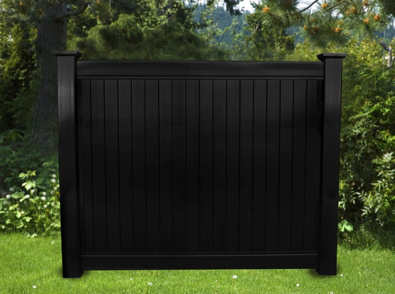 BLACK VINYL PRIVACY FENCE 6FT X 6FT Posts purchased separately -  Fence-Material