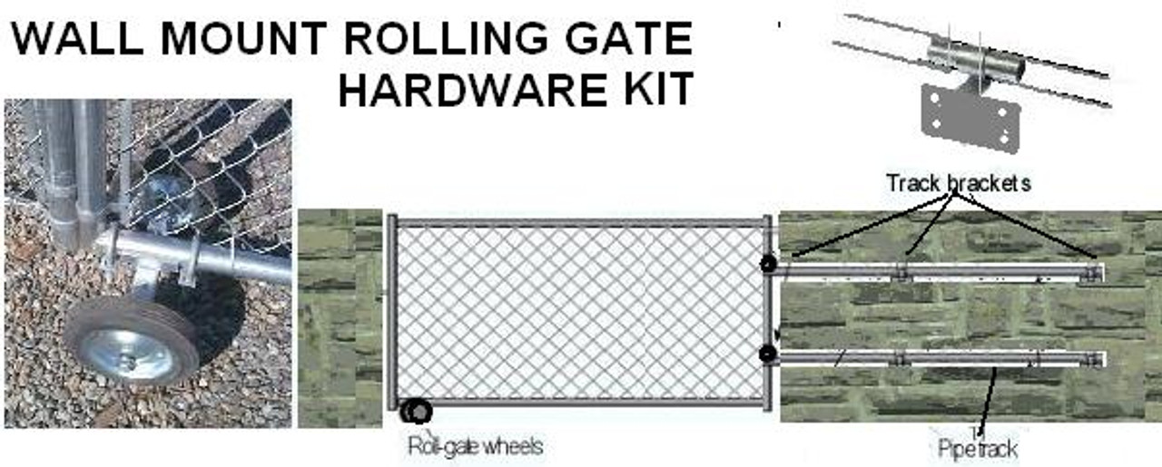 Wall Mount Rolling Gate Hardware Kit