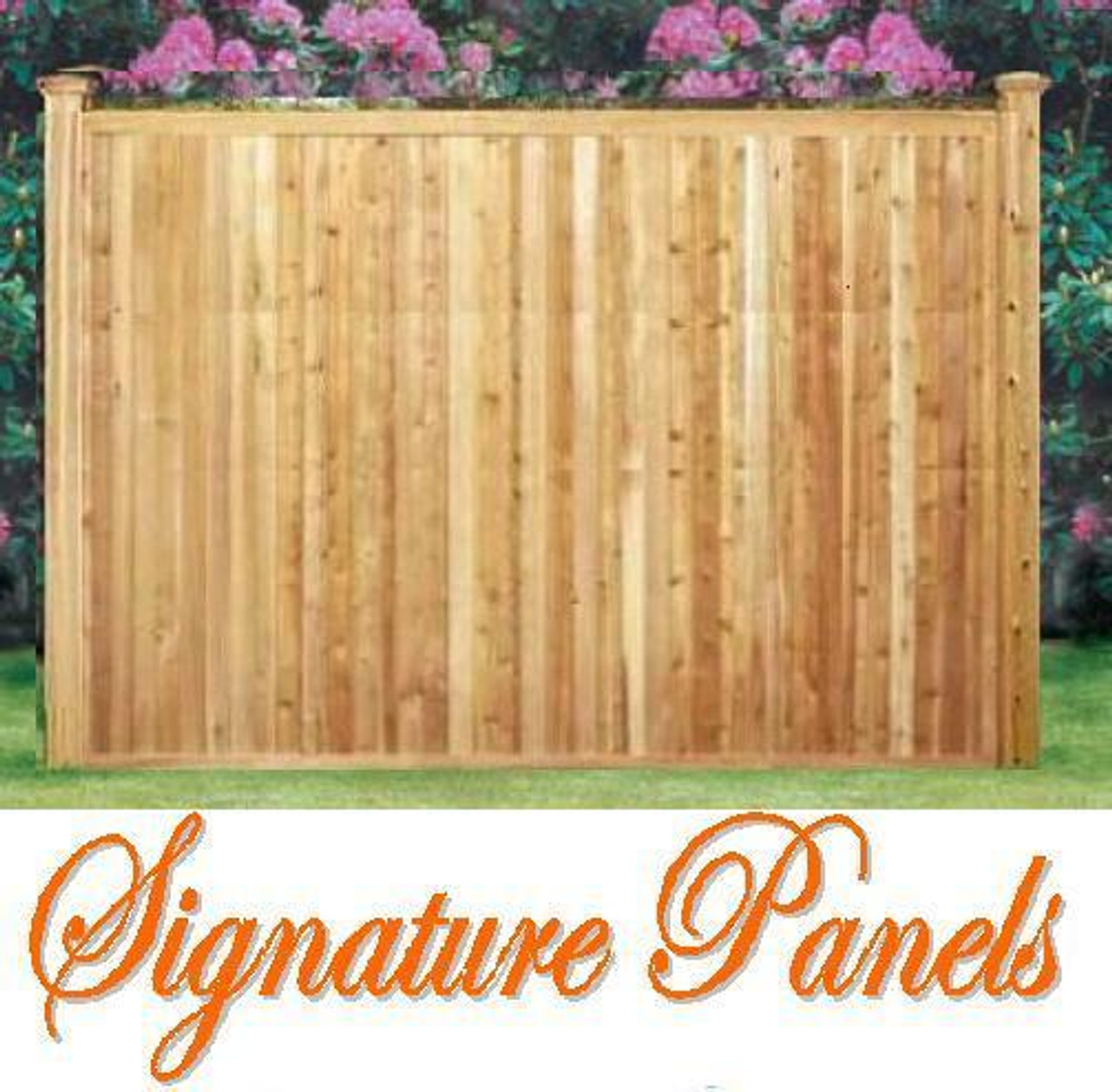 BRANFORD Good Neighbor, Cedar Fence - V-match Premium Panels Pre-Built with TandG Boards, 6ft H x 8ft W, both sides finished as shown in picture