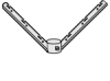 Fence Corner Barb Wire Arm - 6 wire - chain link fence 2-1/2", 3". 4" Posts sizes