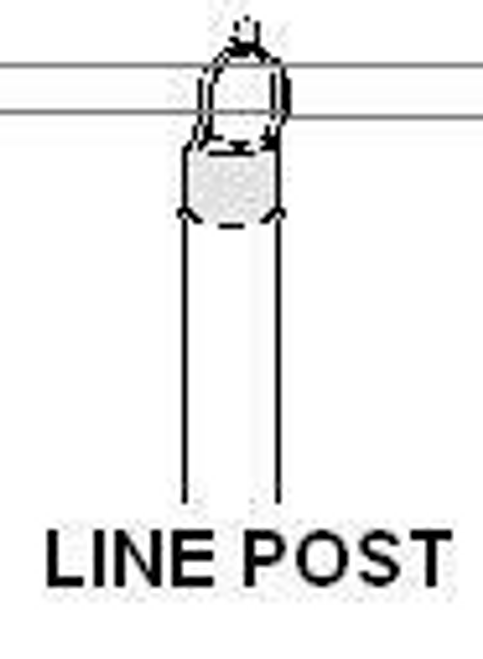 Line Post 1-5/8" x  10-1/2 ft with Hardware (purchased 1 at every 10ft spacing), (2" Line post with upgrade to commercial above ).