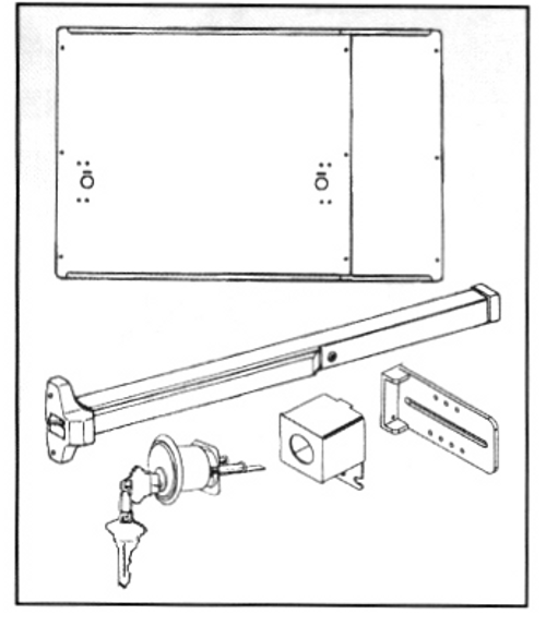 Deluxe Panic Exit Bar Kit Complete with Lock Box