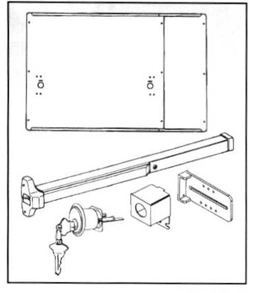 Superior Kit with Detex Exit Bar - Complete with Lock Box