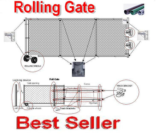 Chain link rolling gate DIY rolling gate Chain link rolling gate DIY rolling gate