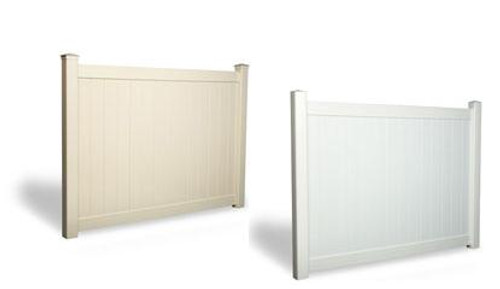 Vinyl Privacy Fences Tan and Gray 6 x 8ft Kit - Posts not included