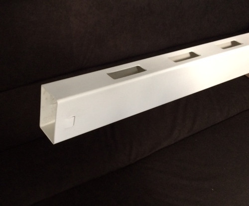 Vinyl White Rail 2" x 3-1/2" x 8ft long, Routed with picket holes 7/8"x3" on both sides (Rtdrail78) Vinyl White Rail 2" x 3-1/2" x 8ft long, Routed with picket holes 7/8"x3" on both sides (Rtdrail78)