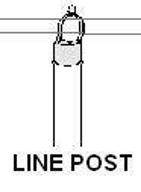 6 ft Line Post 1-5/8 with Hardware, (1 required every 10 feet