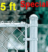 5 ft tall Galvanized Fence Complete Package. The price per ft. Includes: All Top Rail (1-5/8"), All Mesh (2-1/4"x 11-1/2 ga) or 2"x 9ga  Price is per linear foot. Enter total feet in Qty