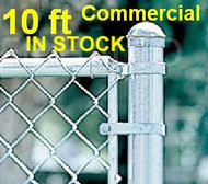 10ft tall Galvanized Commercial, Plain or Barb Wire Top, Fence Kit Includes All Top Rail (1-5/8"), All Mesh (2" x 9 gauge).Price is per ft. Enter total feet in Qty
