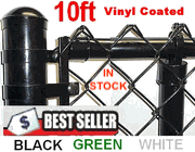 10 ft High Black & Green Coated Fence Standard or Commercial  Kit includes 2" x  9ga Chain link,  Top Rail 1-3/8"  or 1-5/8",  ENTER TOTAL LINEAR FEET IN QTY. Price is per ft. 