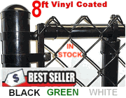 8ft tall Black & Green Coated Standard or Commercial Fence Kit! includes Top Rail  1-3/8 or 1-5/8", Mesh (2" x 9 ga), Price is per foot. Enter total footage in QTY.