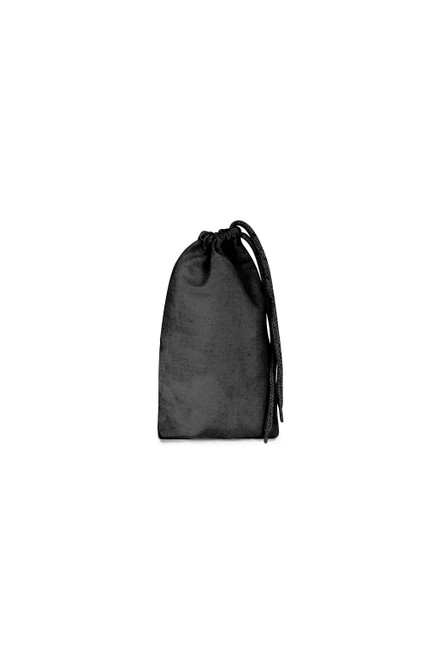 Natural cotton black drawstring bag - S
