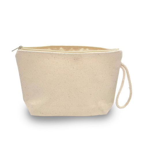 Plain 100% Cotton Canvas Multi-Purpose Wash, Toiletry, Cosmetic, Make Up Bag – Natural Off White