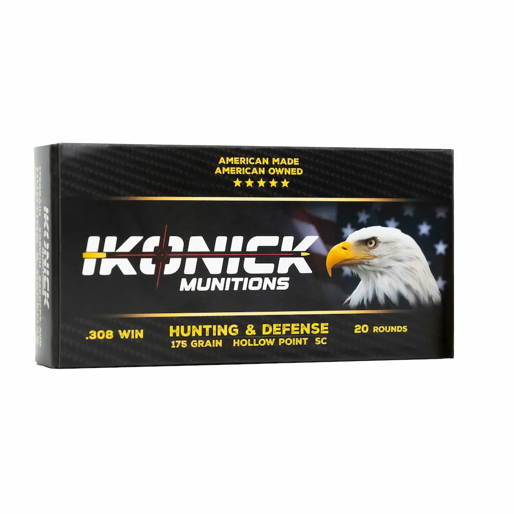 Box of Ikonick USA .308 WIN 175gr Controlled Chaos SCBT HP ammunition