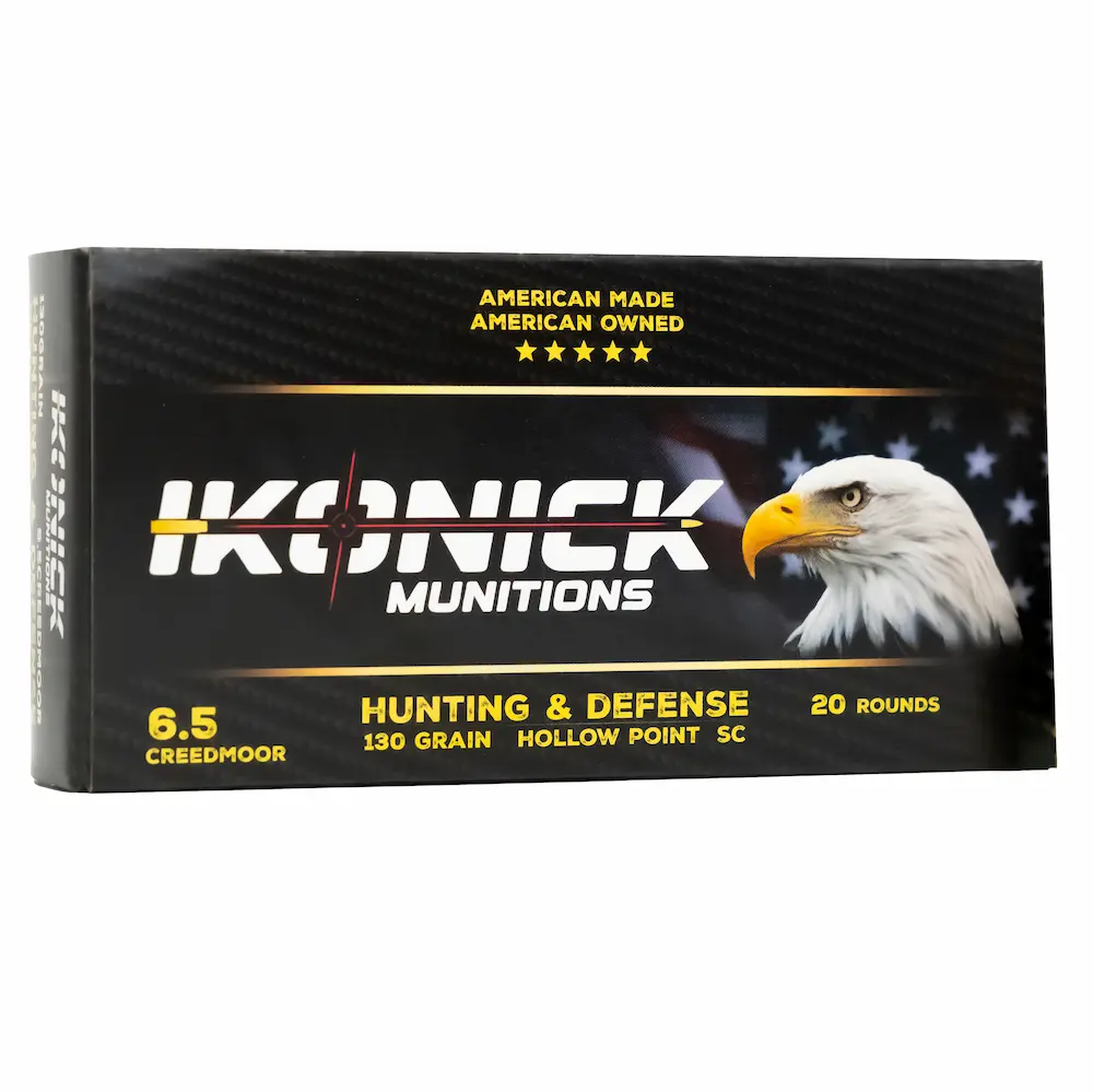 Box of Ikonick USA 6.5 Creedmoor 130gr Controlled Chaos SCBT HP ammunition