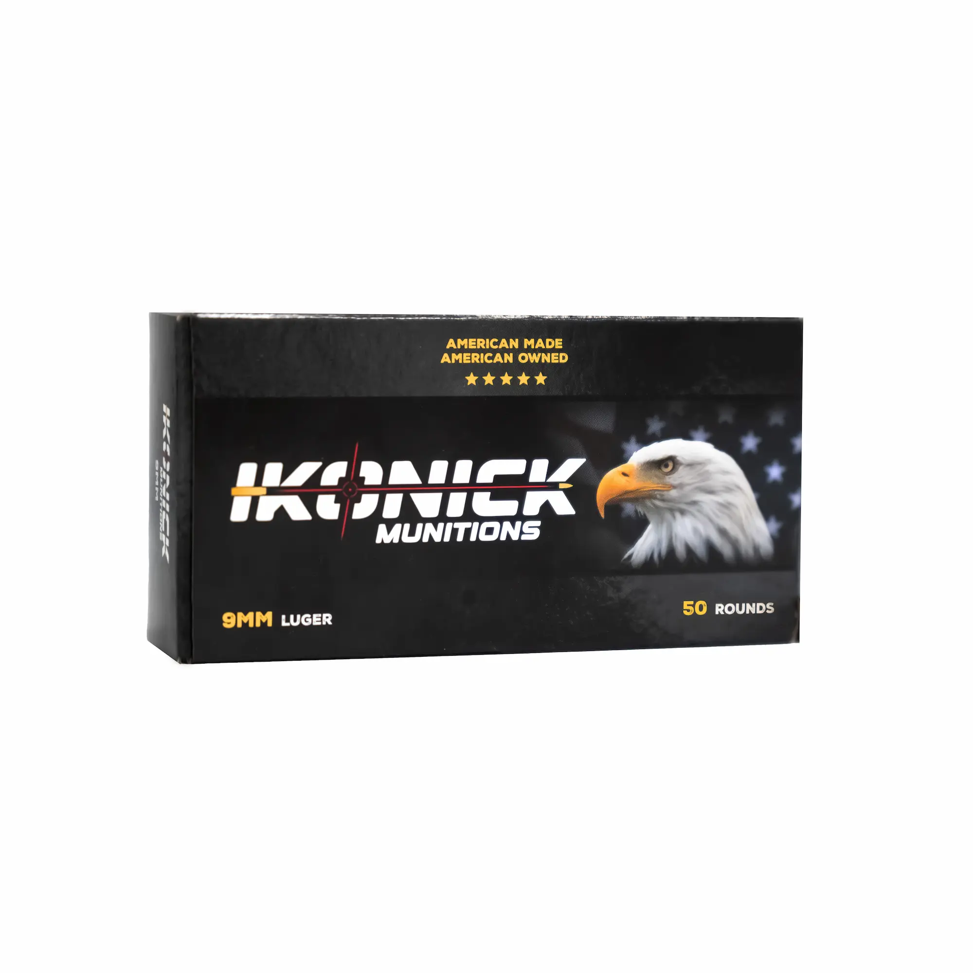 Box of Ikonick USA 9mm 100gr Frangible Premium Training Ammo