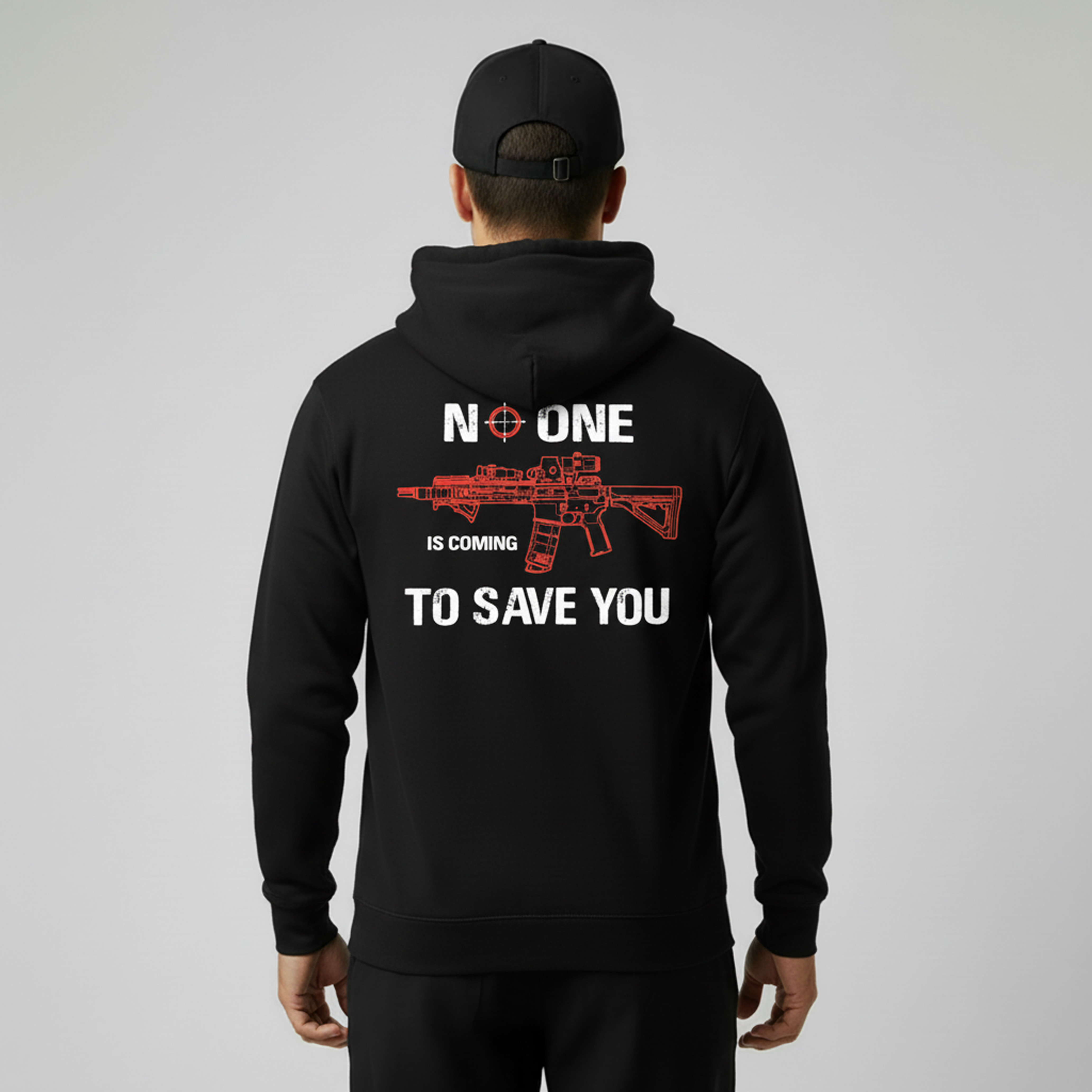 No One To Save You - Hoodie - Black