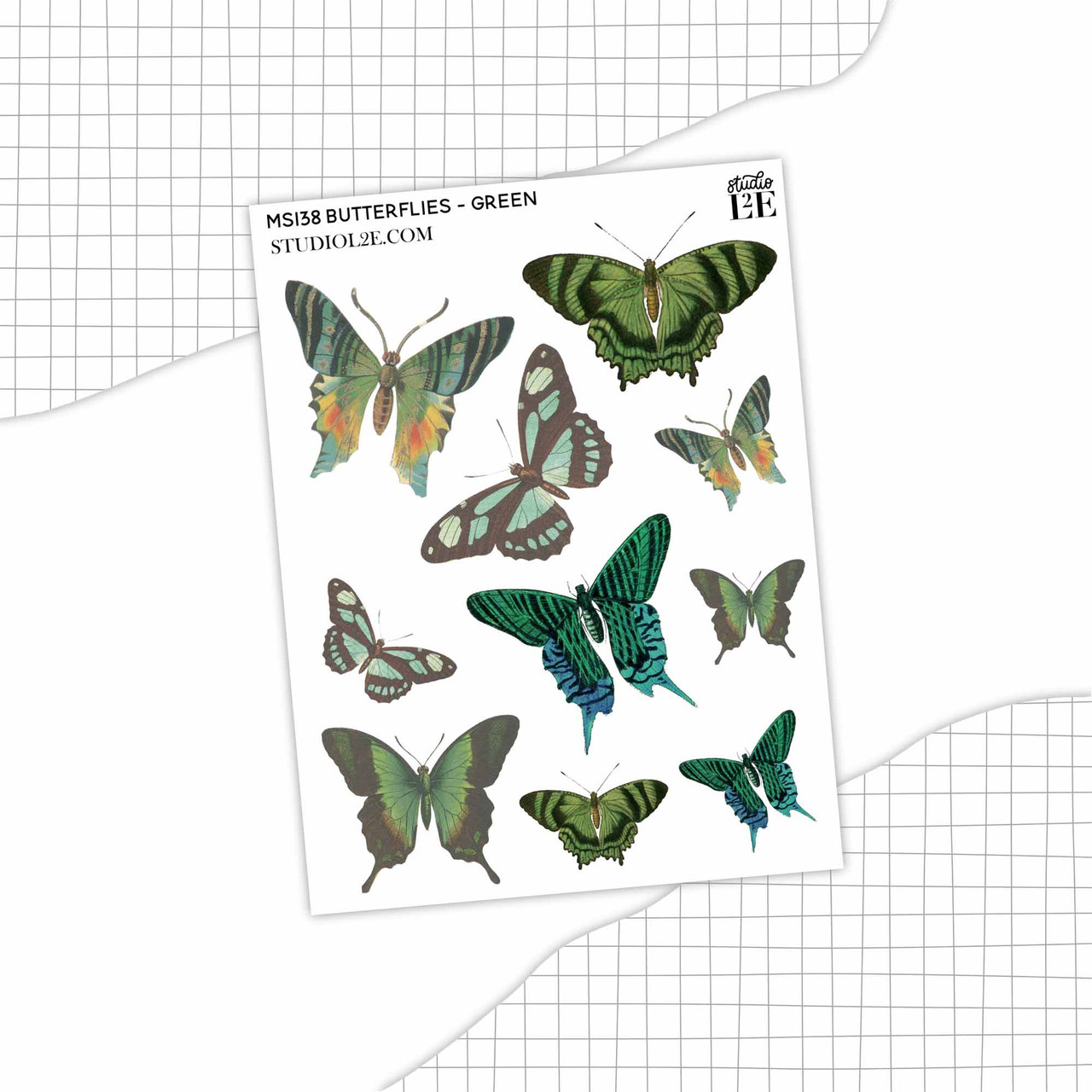 CRAFTER’S SQUARE POP-UP BUTTERFLY STICKERS 3D BUTTERFLIES MULTI-COLOR GREEN  #2