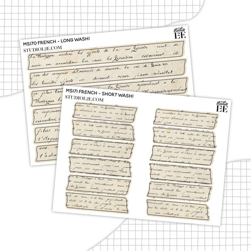 Vintage French washi stickers