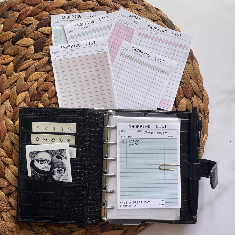 Guest check inspired shopping list printable