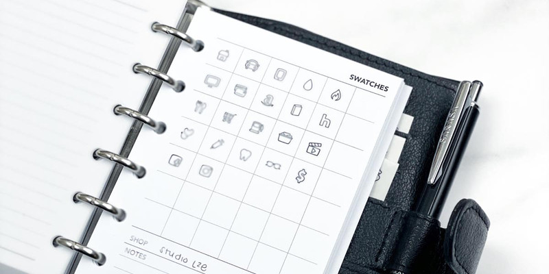 Keeping track of your planner supplies using swatch inserts + free printable