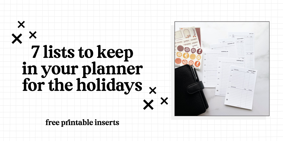 7 Lists to Keep in your Planner for the Holidays + free printables