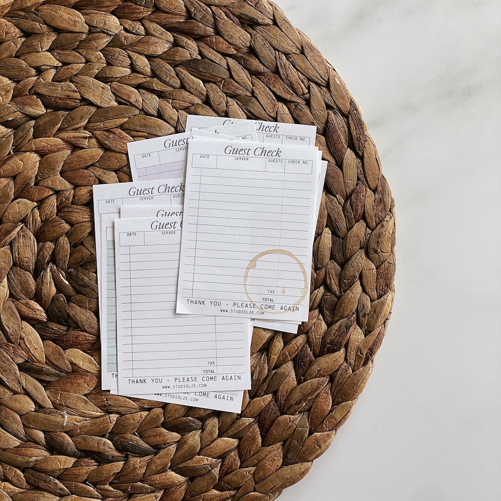 New Guest Check printable