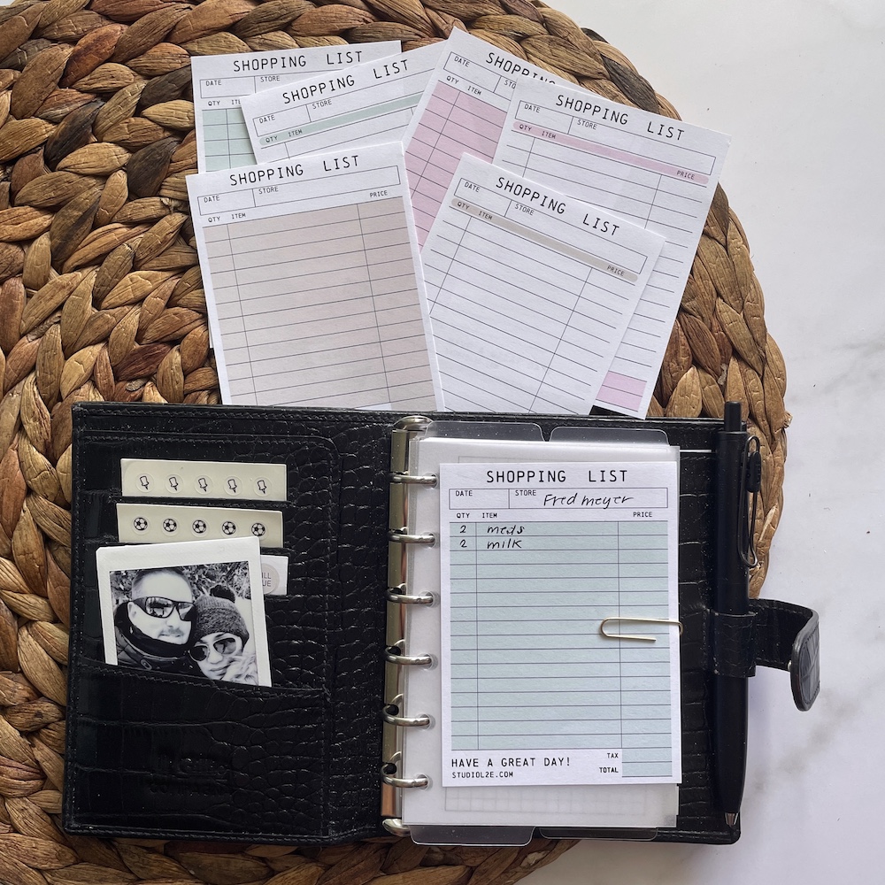 Guest check inspired shopping list printable