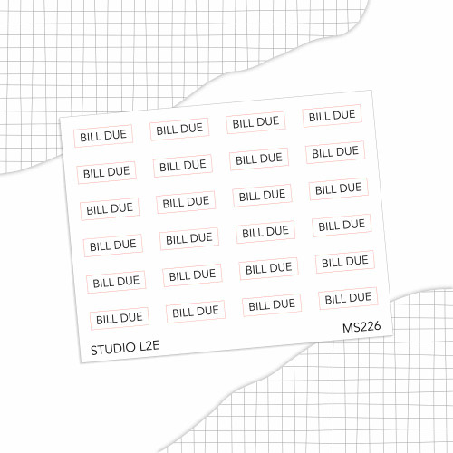 Minimalist Planning BILLS DUE Font Functional Planner Labels Mini ...