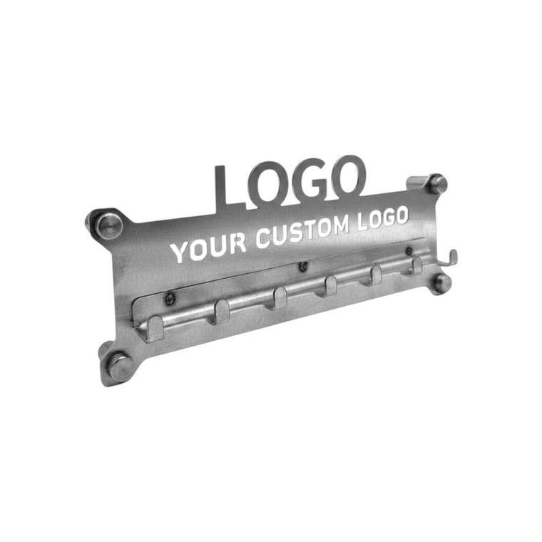 YOUR CUSTOM LOGO Key Ring Holder – 18-Gauge Brushed Stainless Steel