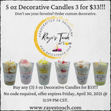 5 oz Decorative Candles 3 for $33!!!