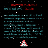CLOSED Due to Weather