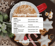 Raye's Touch 2021 Holiday Shipping Deadlines