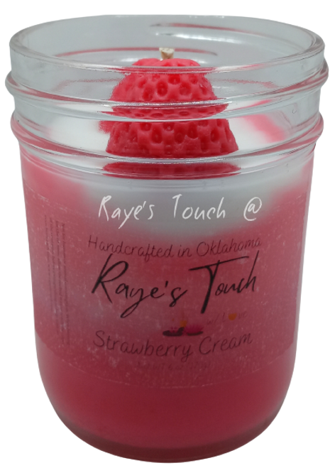 Raye's Touch original scent Strawberry Cream 6 oz Decorative Candle