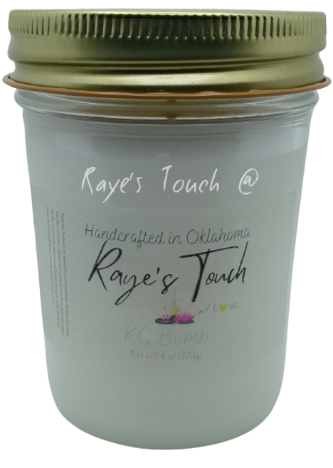 Raye's Touch original scent KC Bomb 6 oz Candle w/ Lid