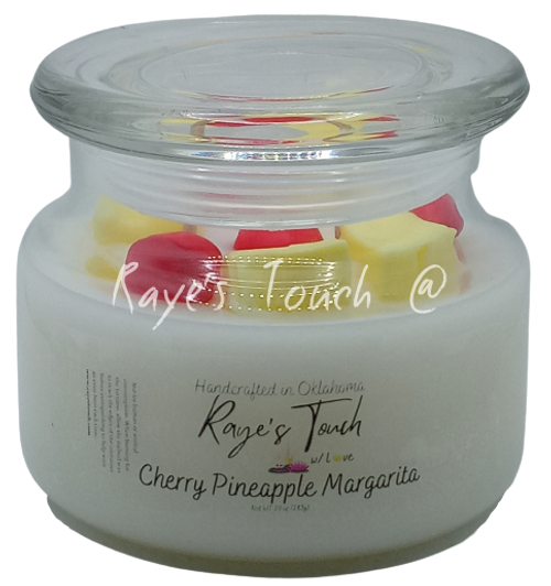 Raye's Touch original scent Cherry Pineapple Margarita 2-Wick Decorative 10 oz Candle, w/Lid