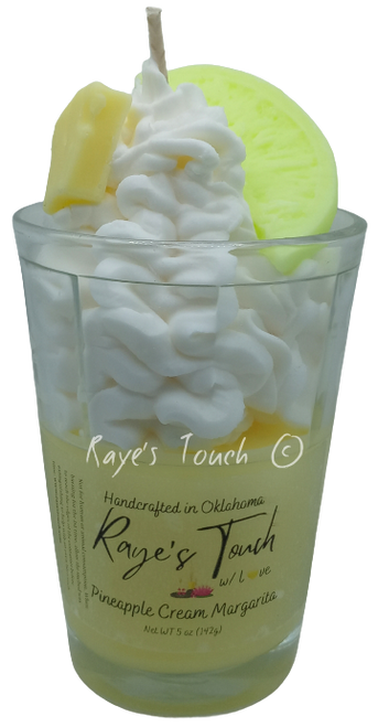 Raye's Touch original scent Pineapple Cream Margarita 5 oz Decorative Candle