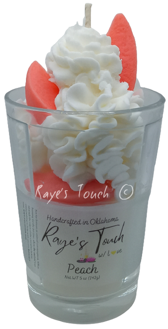 Raye's Touch original scent Peach 5 oz Decorative Candle