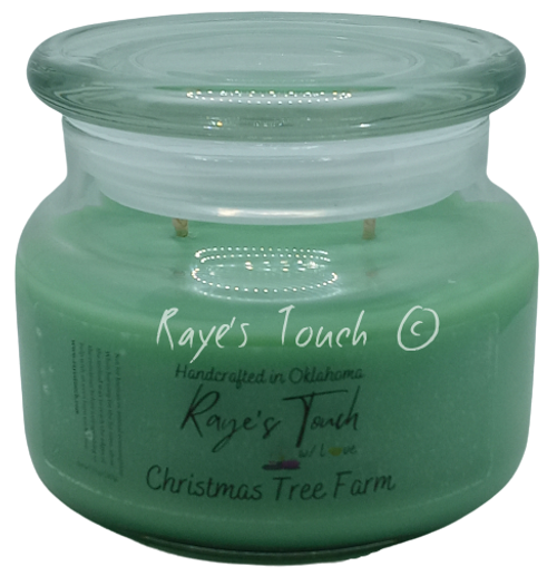 Raye's Touch Christmas Tree Farm 2-Wick 10 oz Candle w/Lid