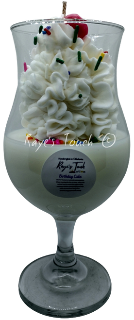 Raye's Touch Birthday Cake Decorative Cocktail Candle, Large